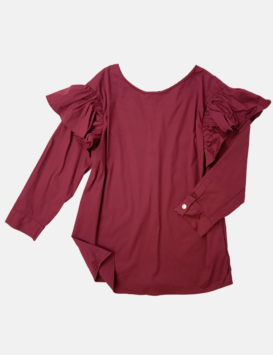 Zara Blusa granate manga larga