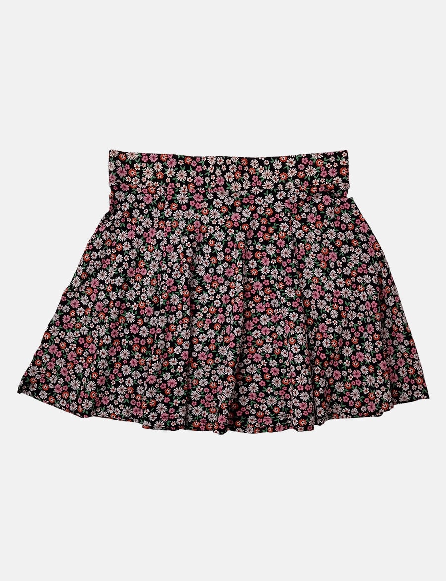 C&A Falda negra estampado floral
