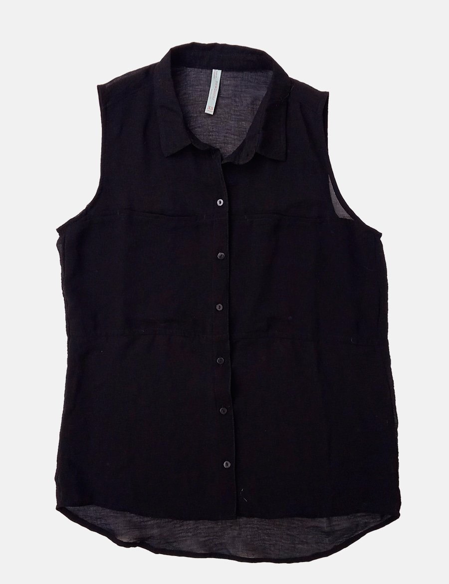 Bershka Camisa negra fluida