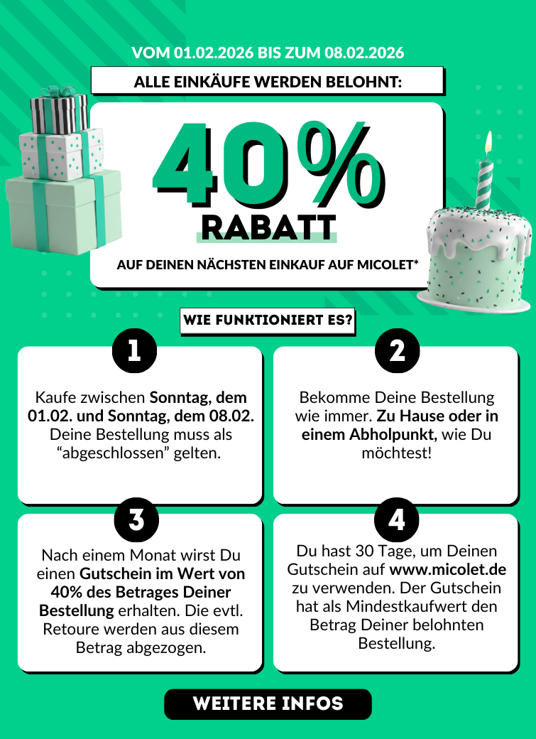 Wir schenken Dir 40% Deines Einkaufs