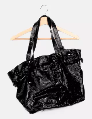 Sac à épaule JANET D – Moyen – Noir – Style Décontracté – Anse Et Chaîne