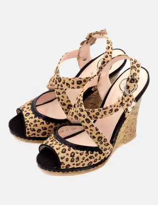 Chaussures à Talons Compensées Lollipops Taille 36 - Beige, Tissu - Occasion Très Bon État