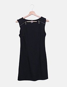 Robe Noire Et Blanche Walk And Talk — Taille 44, Courte, Sexy, élasthanne