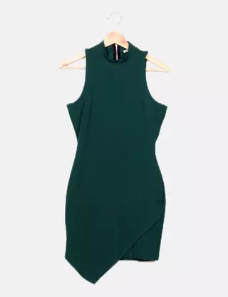 green emerald velvet dress Charlotte Emerald Green Tencel Wrap Dress Cottagecore – Aulieude main image 0