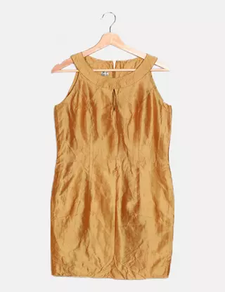 retro evening dress A-Line Cocktail Dress Retro Stage Pleated V-Neck Chiffon Midi Dress with Satin Belt main image 1