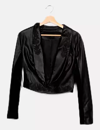 Veste Noire Silvian Heach - Taille XS (36) - Douce En Polyester - Occasion Très Bon État