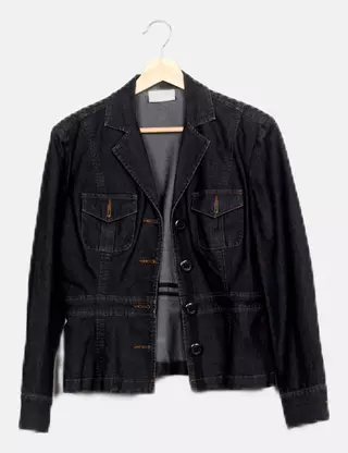 CJ0395- Veste en jean femme LIZ CLAIBORNE poches bleu taille
