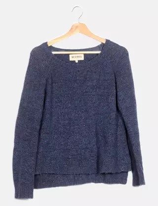 Pullover Mujer Pomandère - Pullover Cuello Redondo Algodón Y Lino - Ocre Jersey Gris Mujer