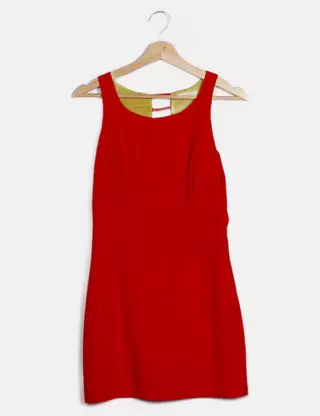 strapless open back dress Yellow The Label — Salome Beaded Dress — Merlot S