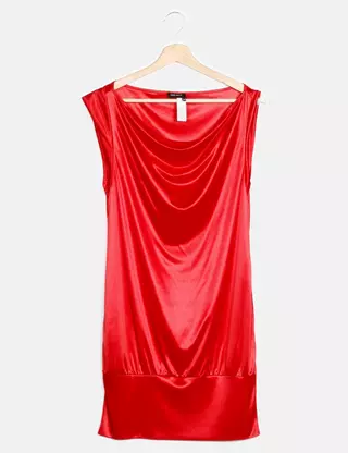 open lace back dress Miss Circle Women's Sacha Drop Waist Corset Puffy Mini Dress - Red