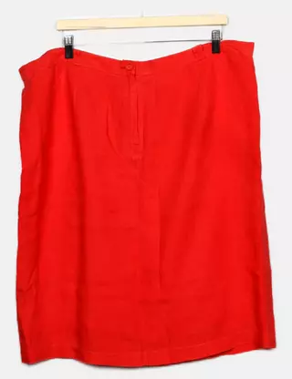 Jupe Femme Sintesis En Lin Rayé Bleu - Taille 20 - Ligne A Avec Volants - Occasion