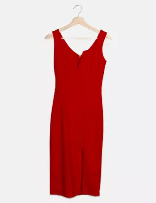 QWUVEDS Wal G Robe Femme Sans Manches Paillettes Irrégulières - Robe Cocktail Ceinturée Hanches Enveloppées