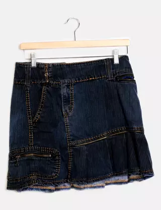 Jupe En Jean CIMARRON Vintage Taille 38 (M) - Style Crayon Avec Surpiqûres - Années 90 - TBE