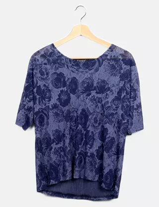 Top Fantaisie Vango Noir Et Gris - Taille 38, Manches Longues, Mélange Polyester-viscose, Occasion
