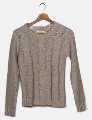 Pull Zamba En Acrylique Taille S Couleur Beige/marron - Occasion En Très Bon état