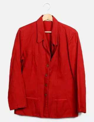 Robe D'été Sans Manches Rosa Rosam En Lin 100% - Taille 42, Couleur Saumon, Volant Plissé