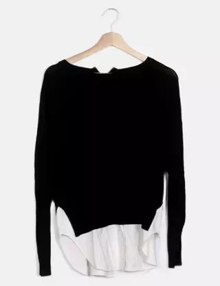 Pull Noir Topshop Femme Taille 10 - Col V, Manches 3/4, Occasion Très Bon état