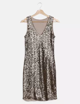 Robe courte imprimée MATU IMP FD BRIQUE - ETAM