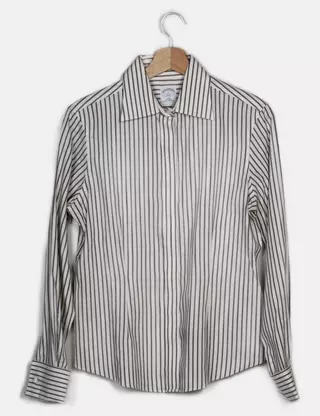 Chemise Homme Brooks Brothers Taille 6US - Blanche, Coton, Col Boutonné, Occasion Très Bon état