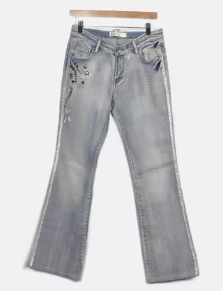 Pantalon Jean Rose Femme Taille 10 - Coupe Droite, Jambe Courte 23 Pouces - Occasion Très Bon état