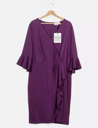 Hanna Nikole Abito da sera in chiffon da donna di grandi dimensioni al ginocchio Abito da sera adatto per banchetti, Nero , 60 IT