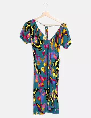 Robe GOA Fluide Beige Et Multicolore - Taille M - Viscose - Occasion Excellent état