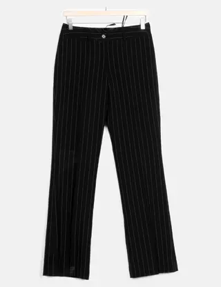 Pantalon plissé grande taille femme