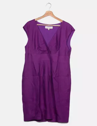 Robe Portefeuille Rayée Marine Fenn Wright Manson Taille 10 - Longueur Mi-mollet, Manches Longues, Très Bon état