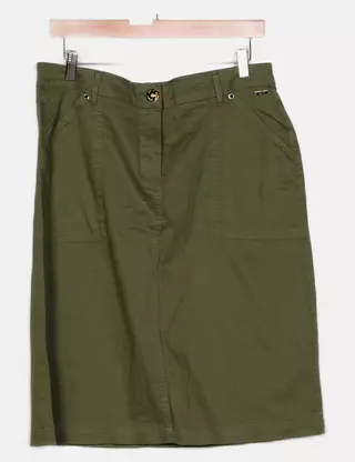 Jupe Midi Femme Per Una – Ligne A – Taille 16 – Rouge – 100% Lin – Excellent état