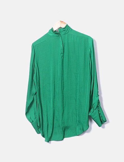 zara blusa verde