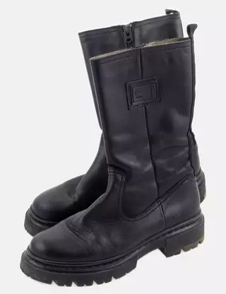 Bottines Femme G-Star Pointure 37 - Cuir Noir Talon 6 Cm - Neuve Sans Emballage
