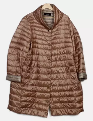 Manteau Long Femme Elena Mirò En Laine - Taille XL, Couleur Camel - Vintage Années 90