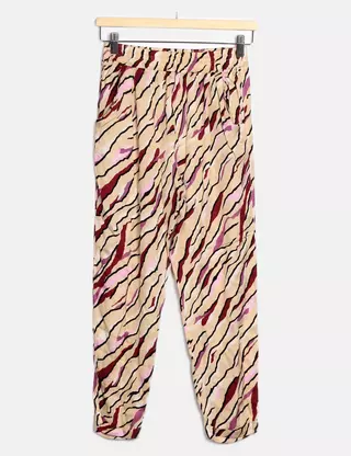 Pantalon Cargo Vert Johanna Paris Taille 42 - Fabriqué En Italie, Tissu Toile - Occasion Très Bon état