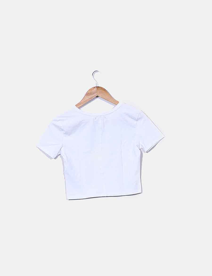 Zara Crop top basic blanco (descuento 40 ) Micolet