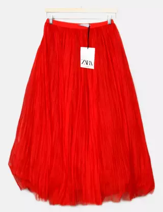 Jupe Zara - Taille L, Couleur 90% Nylon 10% Lycra, Occasion En Très Bon état, Comme Neuve