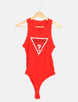 Guess Mujer Ropa Bodysuit Guess Beverly Crema De Manga Larga Y