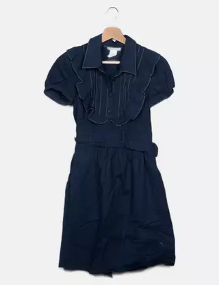 nordstrom dress shirts David Donahue Men's Trim Fit Fine Line Twill Stripe Dress Shirt - Blue - Size 16.5 36/37