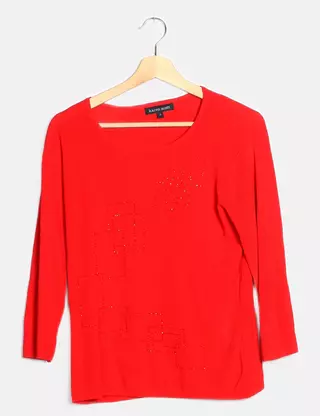 Pull Femme Karen Scott – Bleu, Col Ras Du Cou, épaule Zippée – 100% Coton – Taille L – Neuf Avec étiquette
