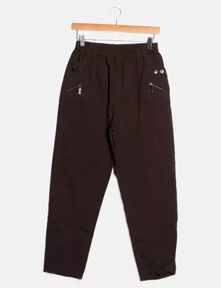 Pantalon Capri Femme PixelKnit 3/4 Cherry Berry - Coton Élastique - Taille 38-52 Pantacourt Femme