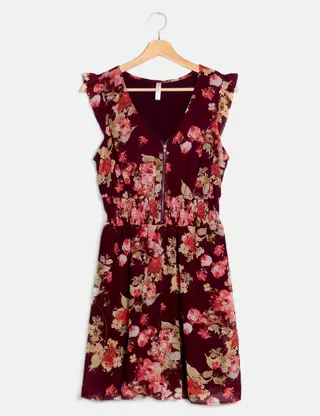 xhilaration burgundy dress High Slit Wrap Dress main image 1