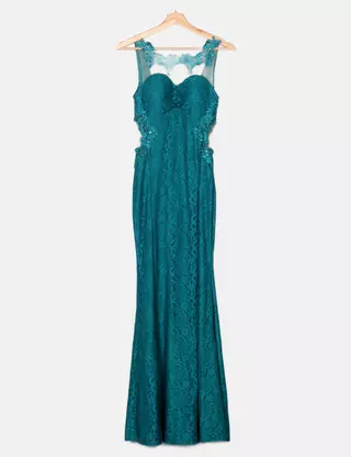 green emerald velvet dress Ila Emma Dress in Blue main image 1
