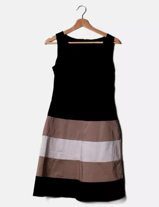 Abito Donna Comma In Crepe Fluente | Scollo A V E Manica Lunga | Vestibilità Normale Con Cerniera