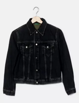 Blouson En Jean Benetton Bleu Taille 36 - 100% Coton, Très Bon état - Occasion Comme Neuf