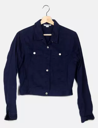 Veste Mi-saison NAF NAF Femme Taille 42 – Bleu, Coupe Ample, Fermeture Asymétrique – Style Décontracté