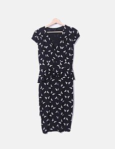 Dorothy Perkins Abito midi a maniche corte con scollo a V e
