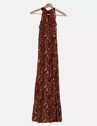 chinese dress ladies Meg Halter Tassel Maxi Dress