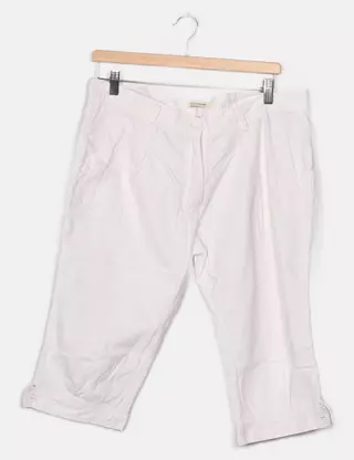 Pantalon Droit En Lin à Revers Taille 40 Emoi By Emonite - Occasion Très Bon état