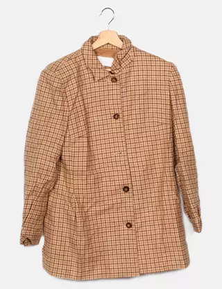 Veste drapée en laine mélangée double face - beige - Yves Salomon