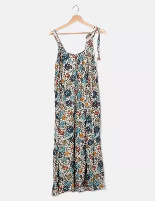 Robe longue imprimée fendue - Wax poppy - LOLA ESPELETA - Vêtement