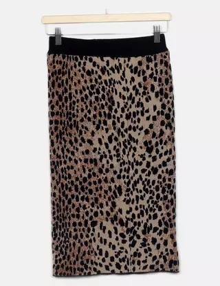 Just Cavalli Gonna Midi In Denim Con Stampa Animalier | Gonna Donna In Gabardine